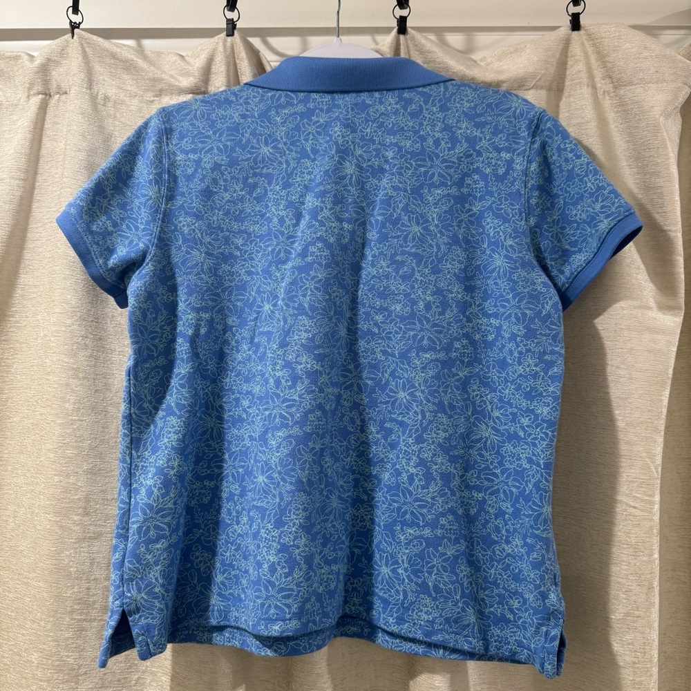 L.L. Bean Floral Cotton Polo – Women’s Medium – 100% Cotton - Picture 7 of 8
